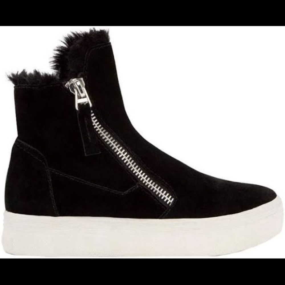 Dolce Vita🖤 black faux fur Tulli platform sneaker - Picture 2 of 8